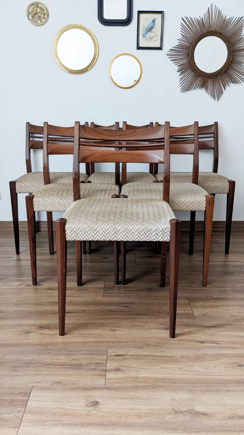 Set of 6 60's Scandinavian design chairs