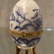 Porcelain egg box with Japan decoration gilded metal frame