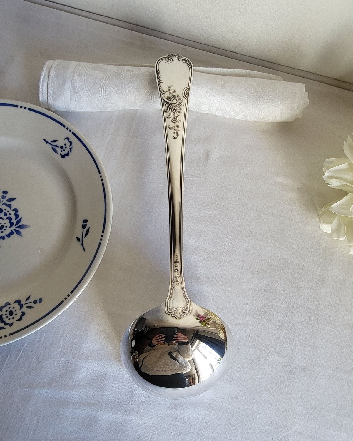 Silver-plated soup ladle by the silversmith Guildart