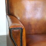 Sleek sheepskin Art Deco design armchair with beautiful details