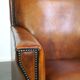 Sleek sheepskin Art Deco design armchair with beautiful details