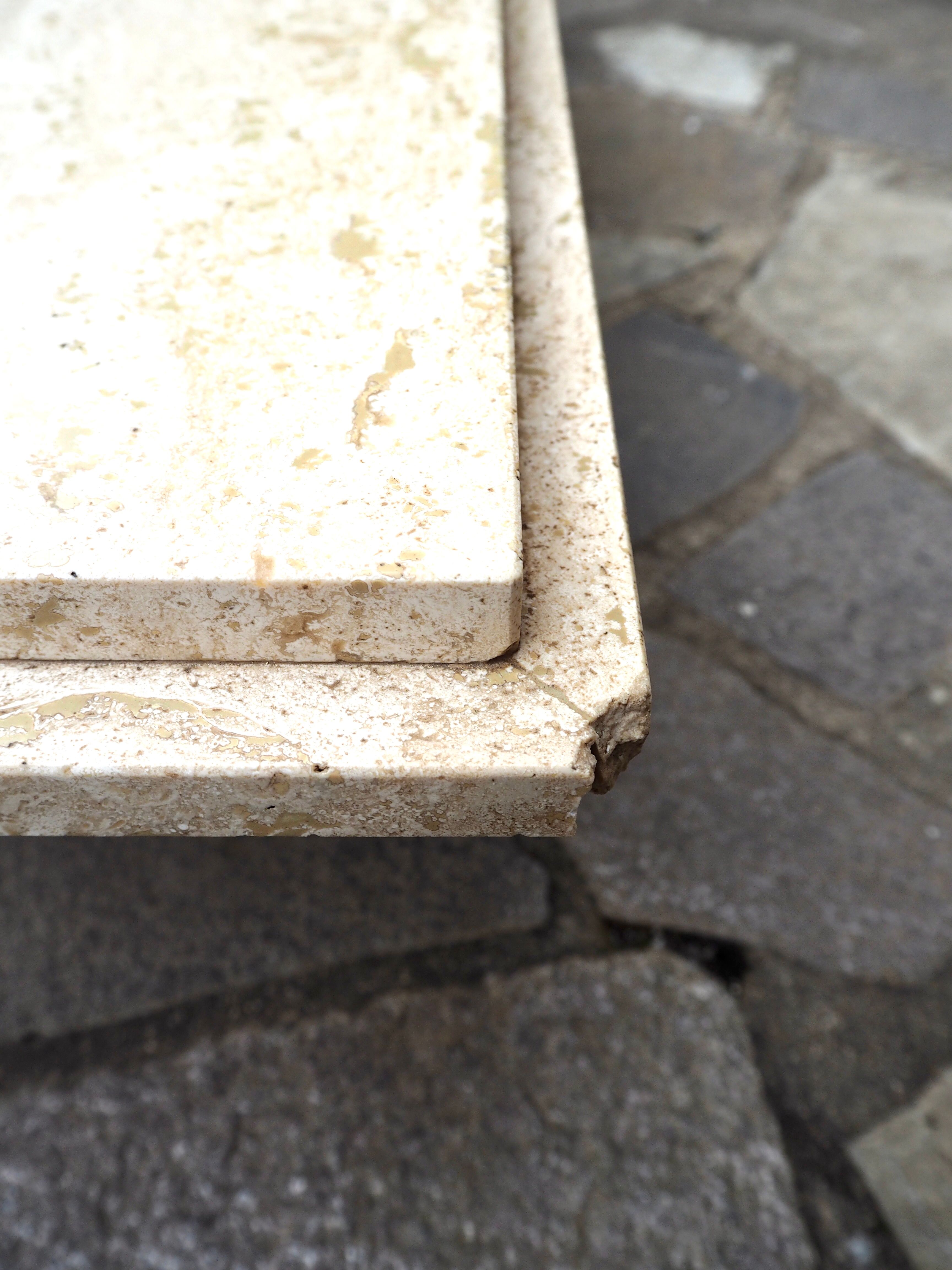 Travertine coffee table