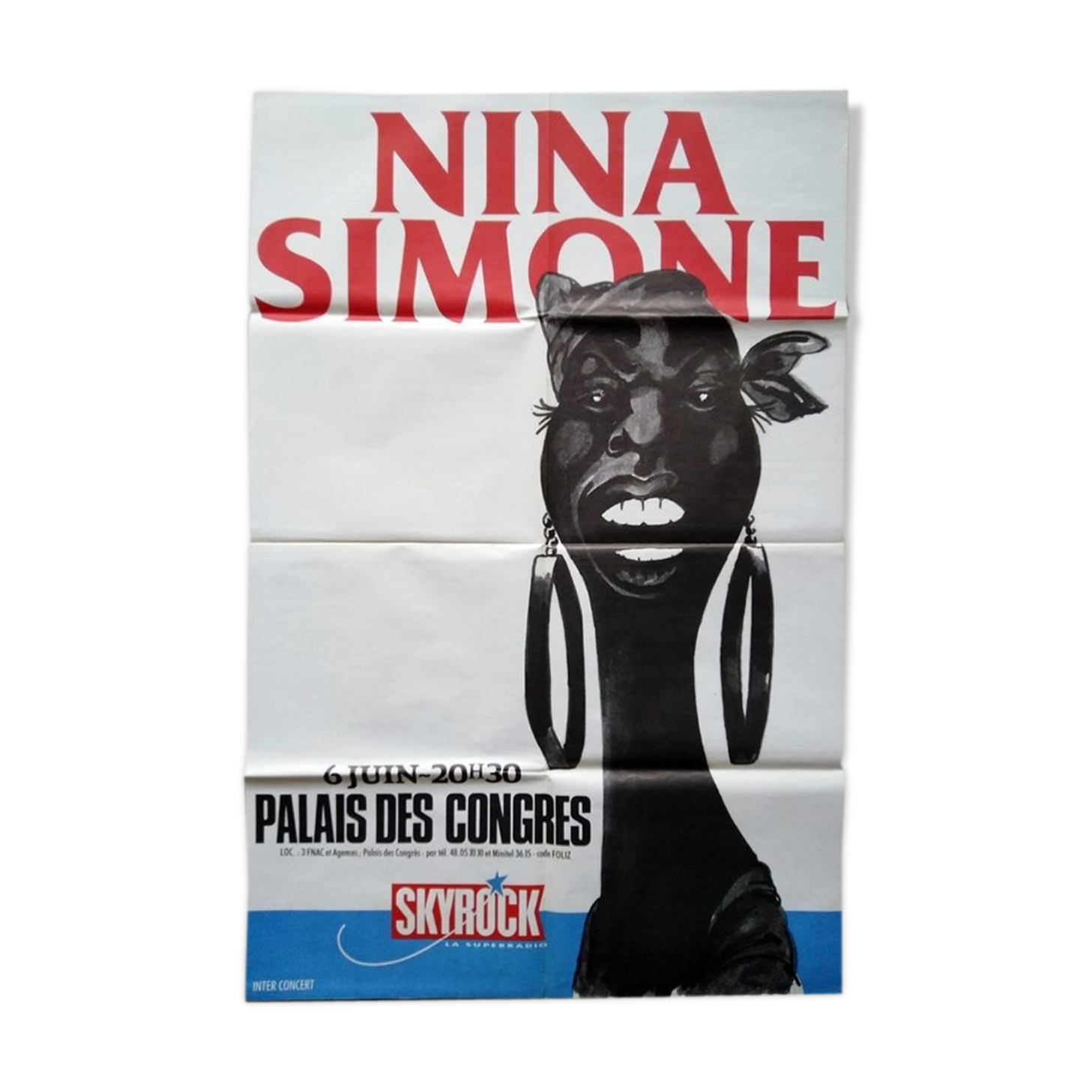 Affiche vintage Nina Simone concert 80x120 cm