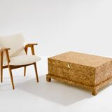 Coffre en marqueterie de bambou et laiton Galerie Maison & Jardin 1970