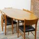 Wooden oval table and 6 matching chairs 60