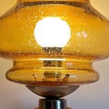 Vintage bubble glass brass applique