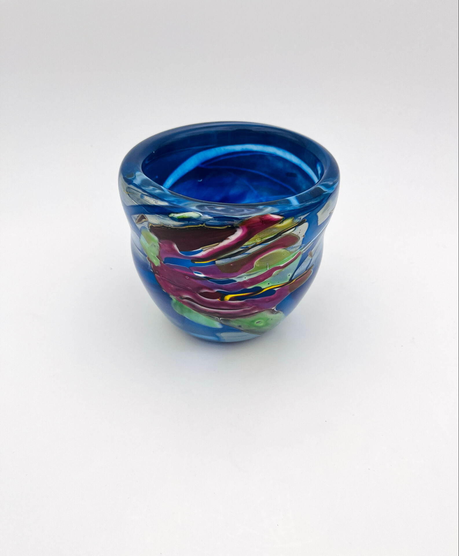 Vase Art Glass Signed Patrick Lepage 2002 - Blown Glass Fuming Oxides