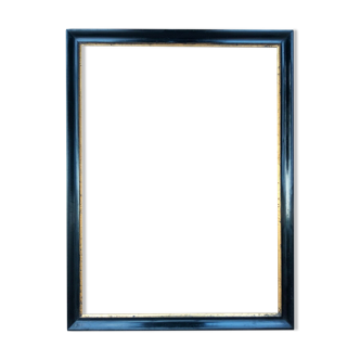 Cadre laqué noir Napoléon III feuillure 62,3 x 45,9 cm