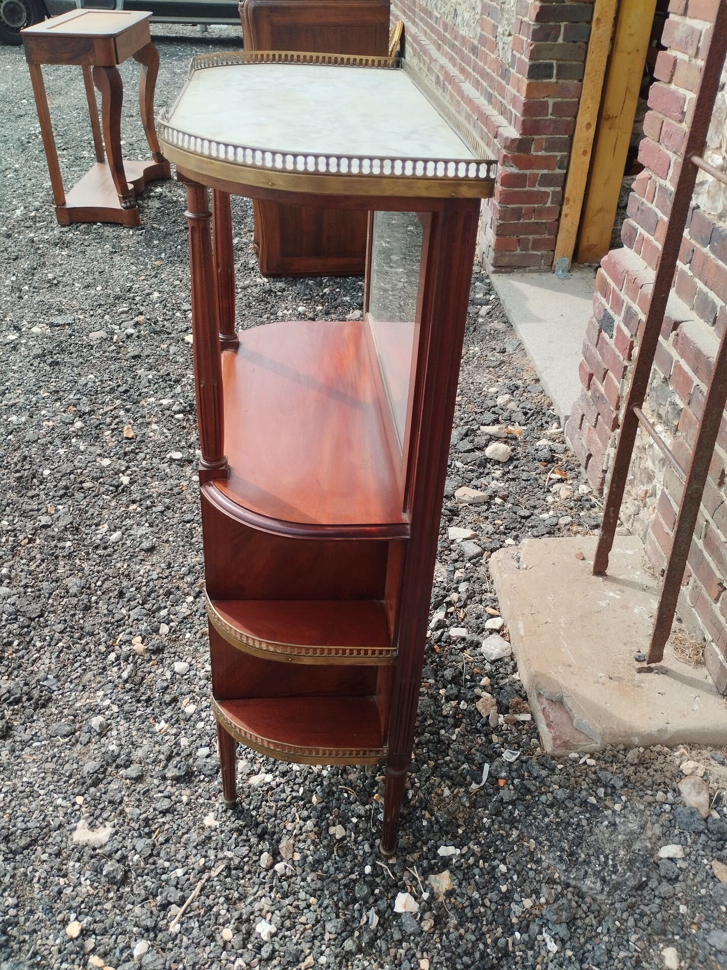 Antique Louis XVI style commode with marble top.