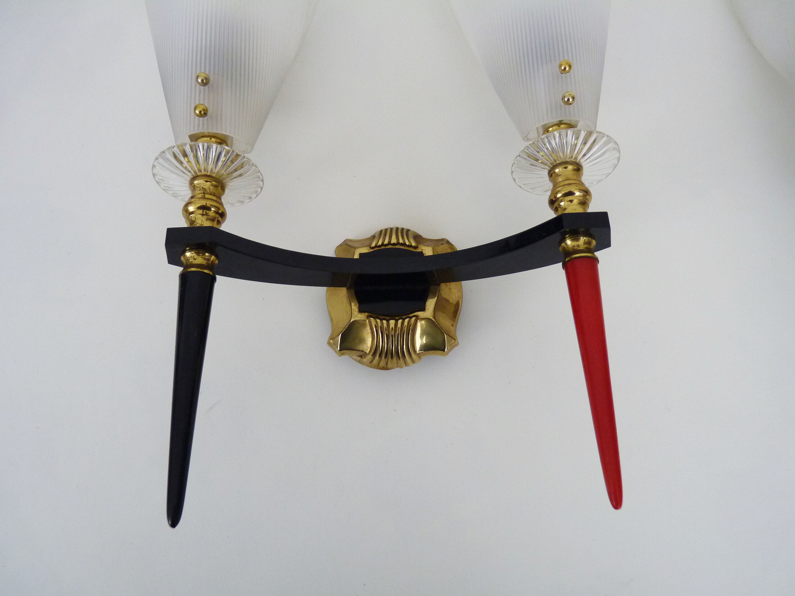 Pair of vintage Rockabilly double wall lamps