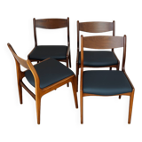 Set of 4 vintage rosewood chairs from the 1960s, Richbilt, Johannes Anderse