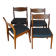 Set of 4 vintage rosewood chairs from the 1960s, Richbilt, Johannes Anderse