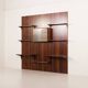 Poul Cadovius rosewood wall unit on panels for Cado, Denmark 1960s