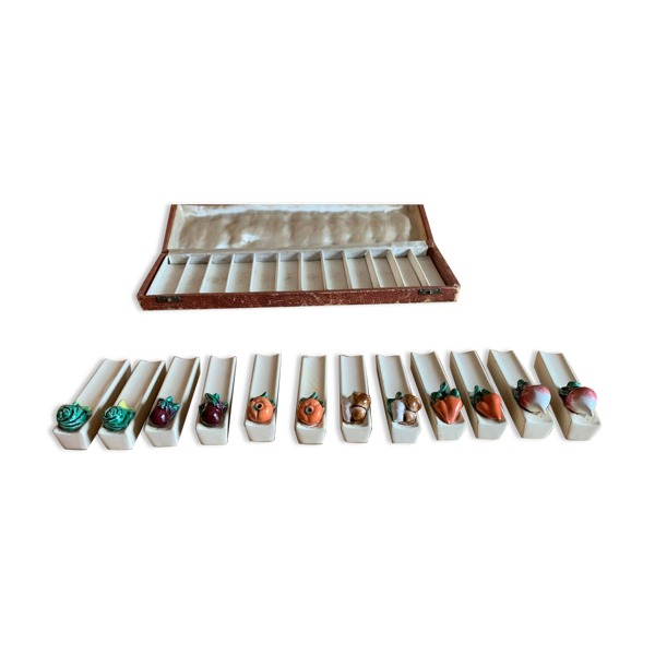 Lot de 12 portes couteaux légumes céramique Vallauris
