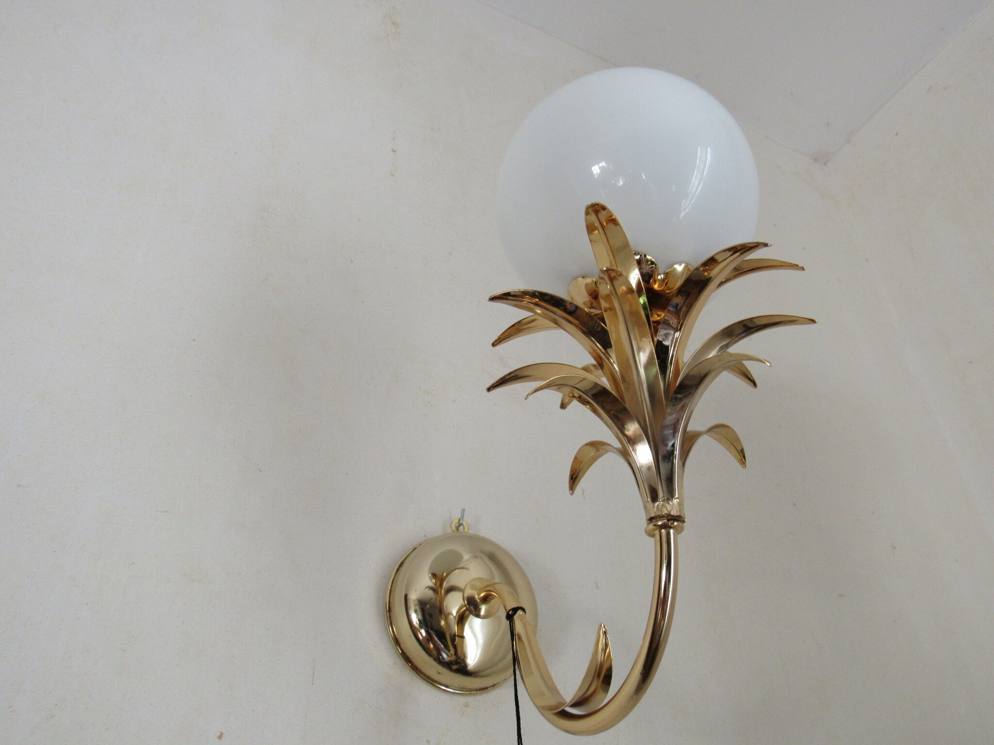 Luminaire wall lamp golden palm tree Sergio Terzani numbered