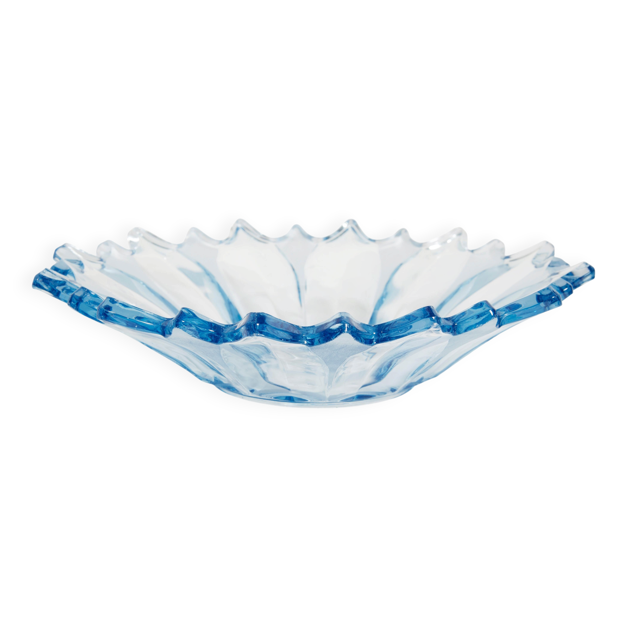 Assiette décorative vintage en verre bleu clair, Italie, années 1960