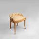 French 1940s Art Nouveau side chair in beech wood with low back