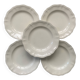 Set of 5 Digoin Sarreguemines plain ivory plates with gadroons