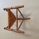 Dutch triangular turned wood corner chair rush seat knitting armchair