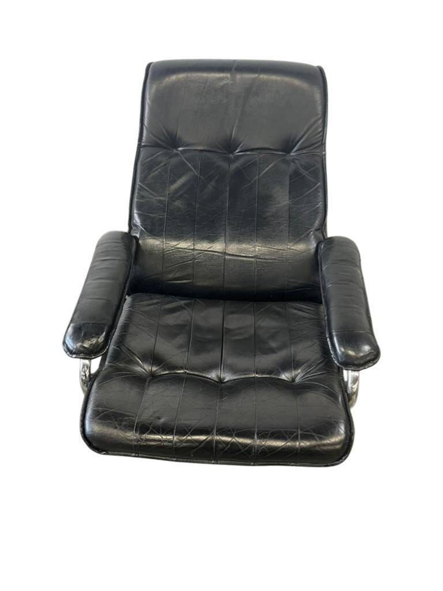 Vintage Danish leather lounge chair / armchair / single chair UNICO