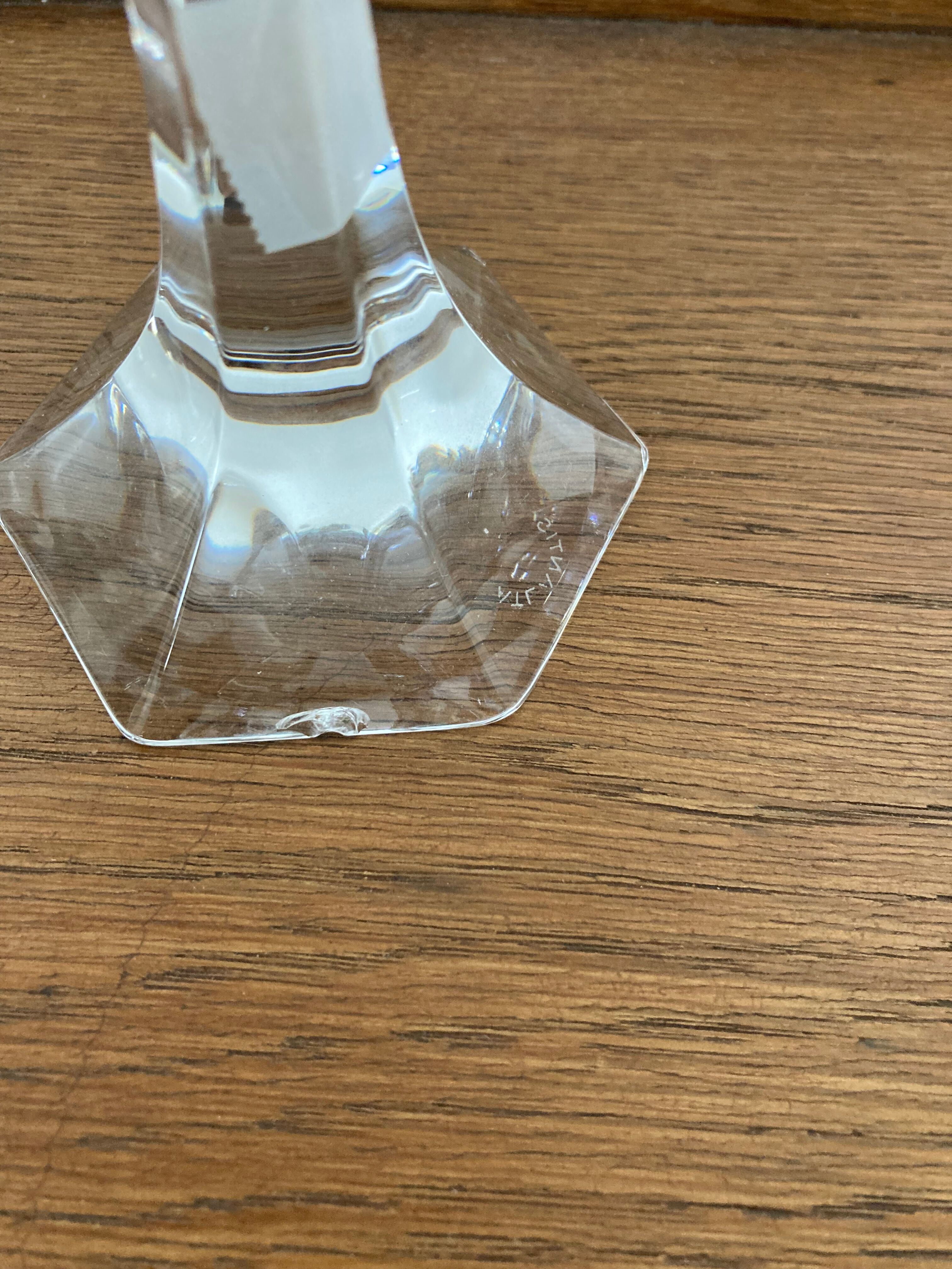 Pair of crystal candle holders