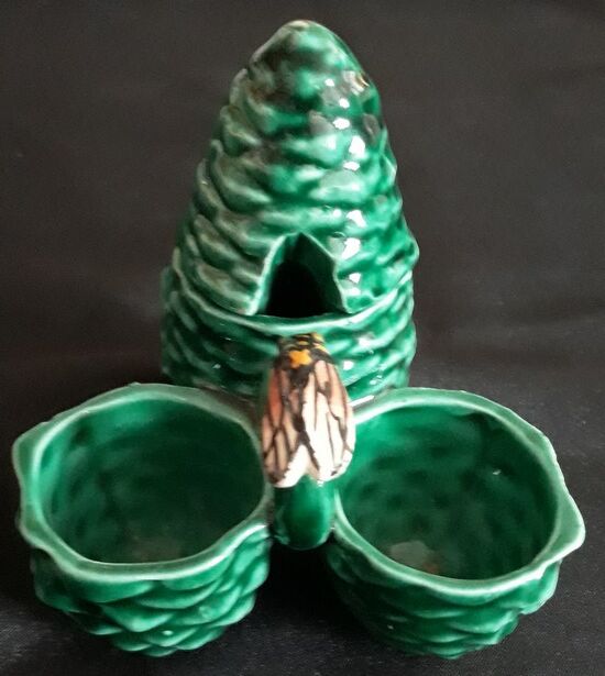 Mustard, salt and pepper shaker - 70s - Cicada ceramics