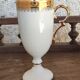 6 tall cups - Empire style - white and gold Limoges porcelain