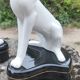 Pair of glazed porcelain Greyhounds 1940/50