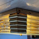 Midcentury brass/glass ceiling lamp/flush mount or wall lamp, 1960s