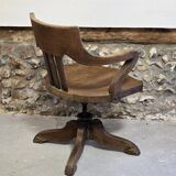 English American office armchair circa 1900 in oak