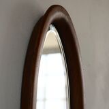 Miroir ovale en bois d'artisan 28x49cm