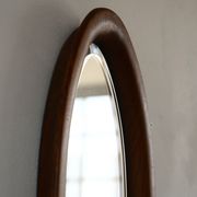 Miroir ovale en bois d'artisan 28x49cm