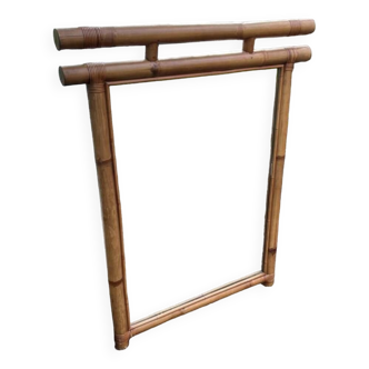 Vintage Rectangular Bamboo Mirror