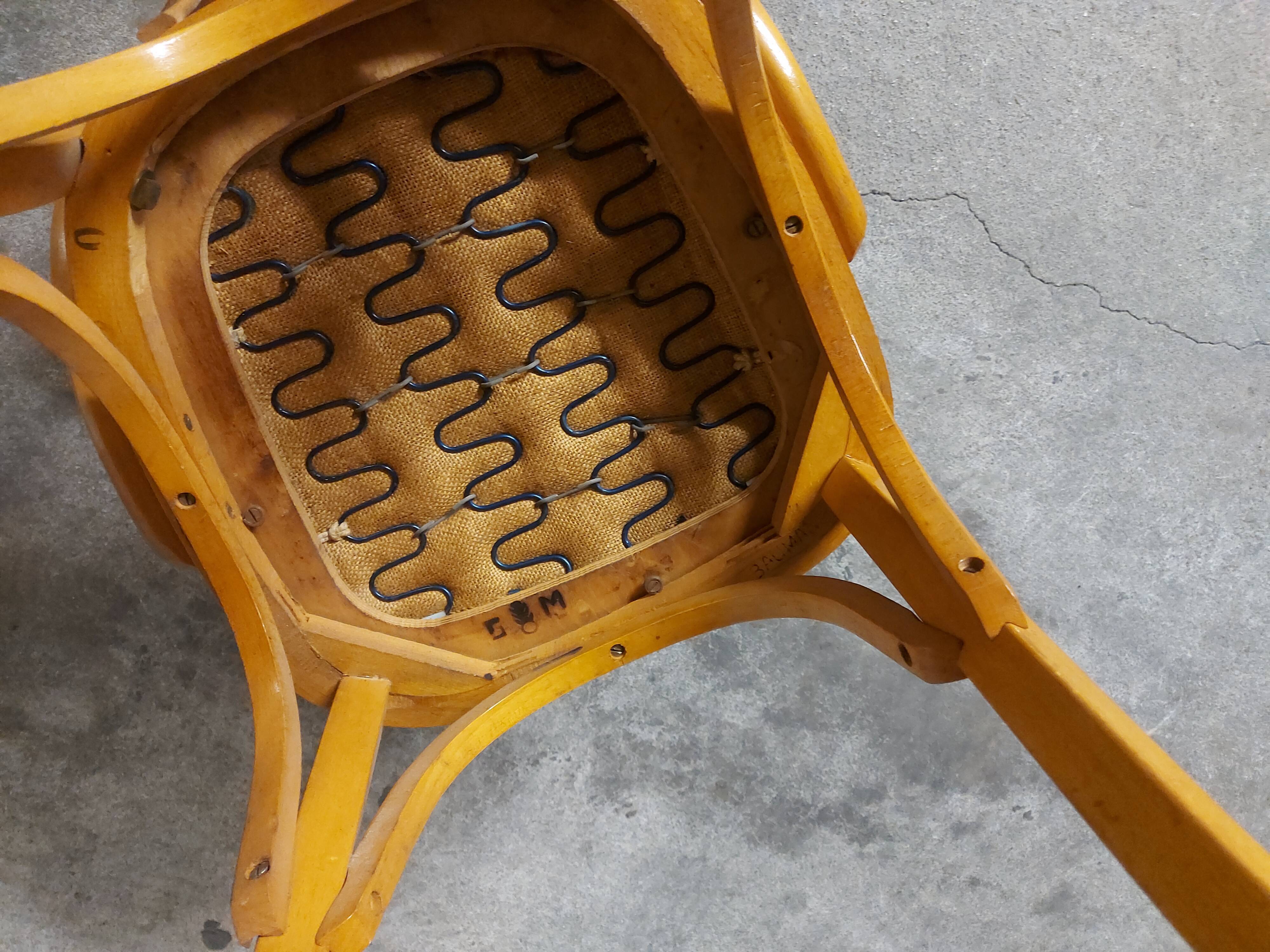 Fauteuil vintage en bois Baumann