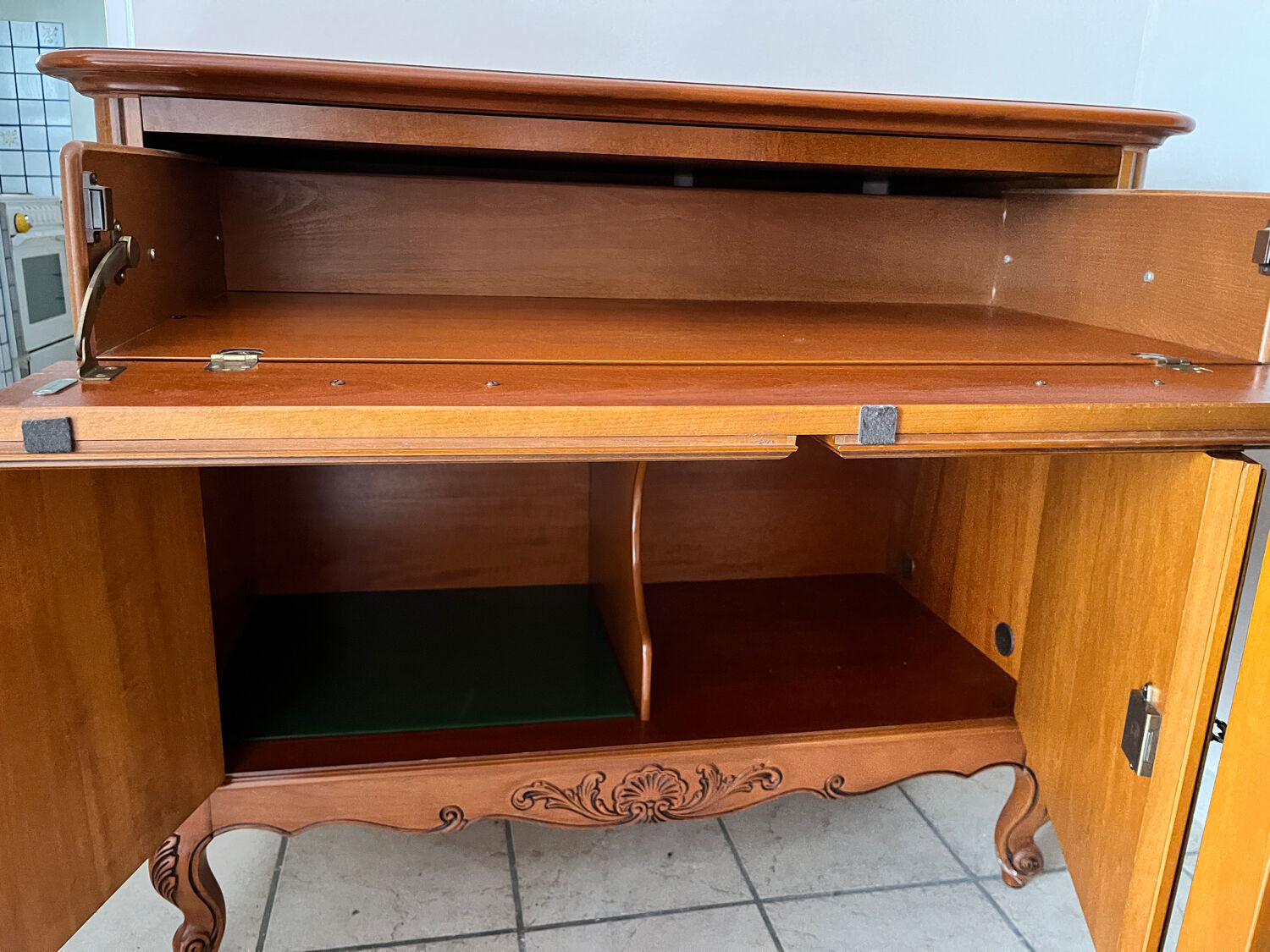 Cherry wood TV stand
