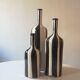 Handmade glazed ceramic vase, graphic design
