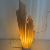 Vintage 1970 Athéna lamp by Georgia Jacob, draped in salmon - 50 cm