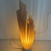 Vintage 1970 Athéna lamp by Georgia Jacob, draped in salmon - 50 cm
