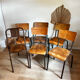 Lot de 6 chaises d’école rénovées 