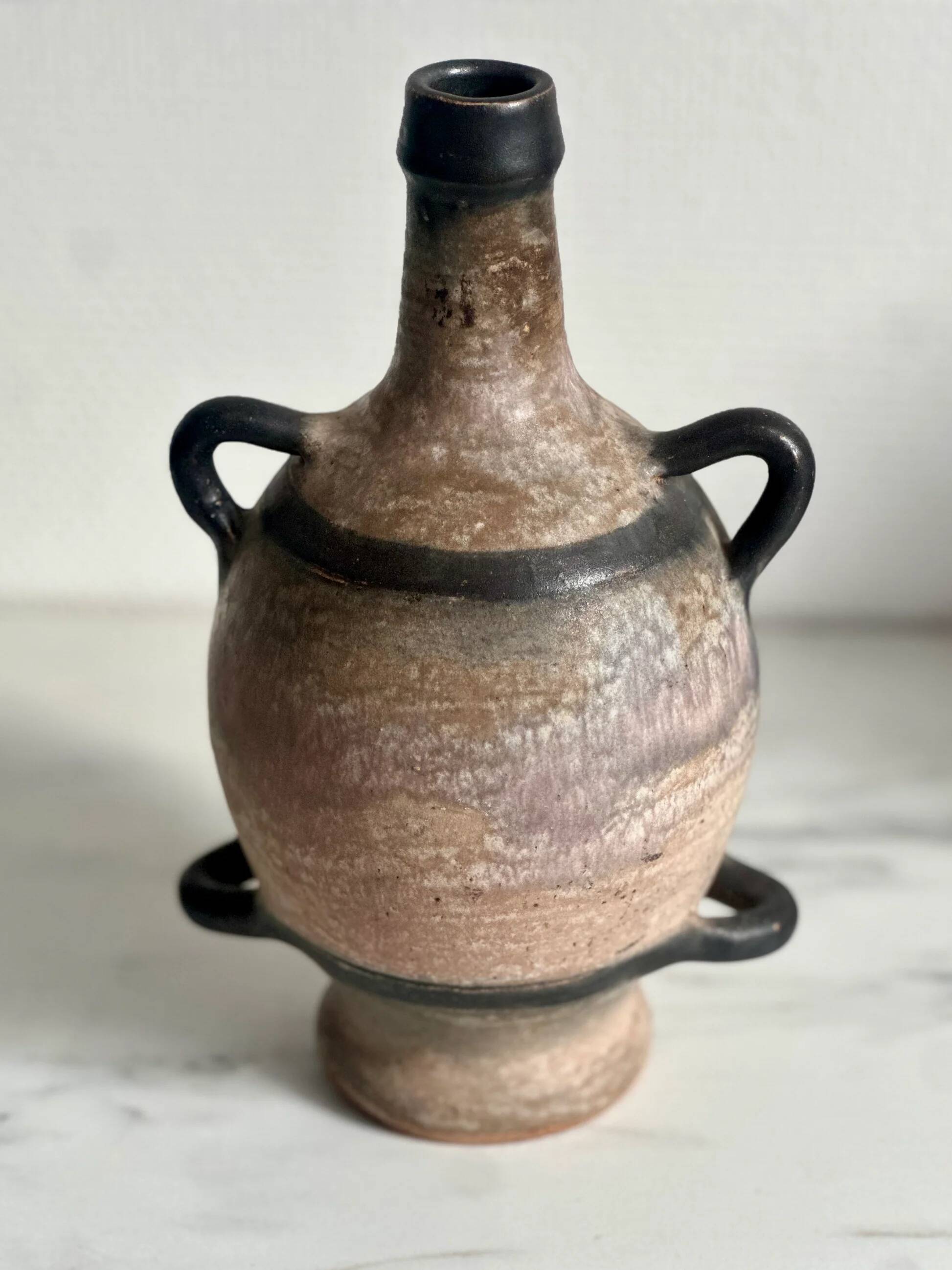 Amphora vase with four handles — Willy Biron, Bouffioulx, Belgium, circa 1960