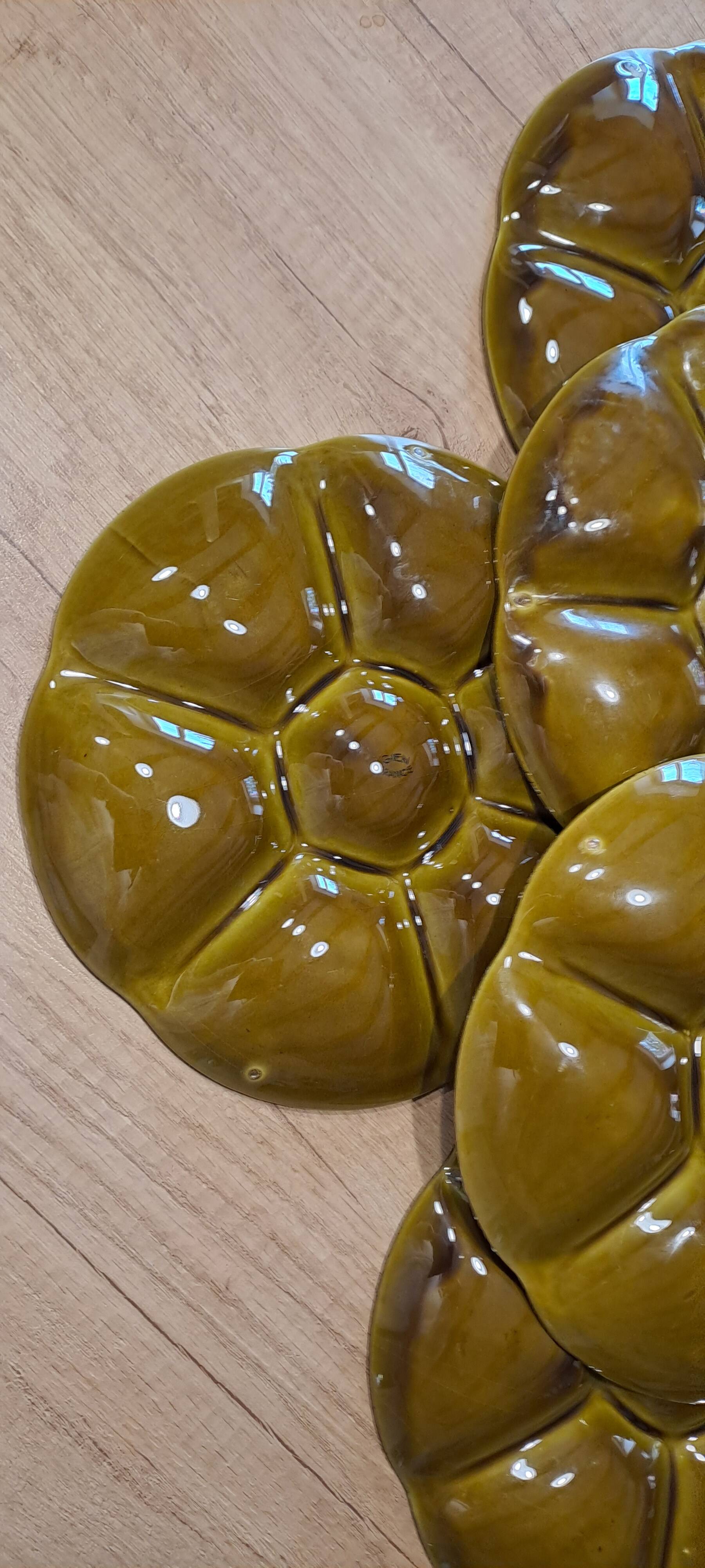 Gien earthenware oyster plates