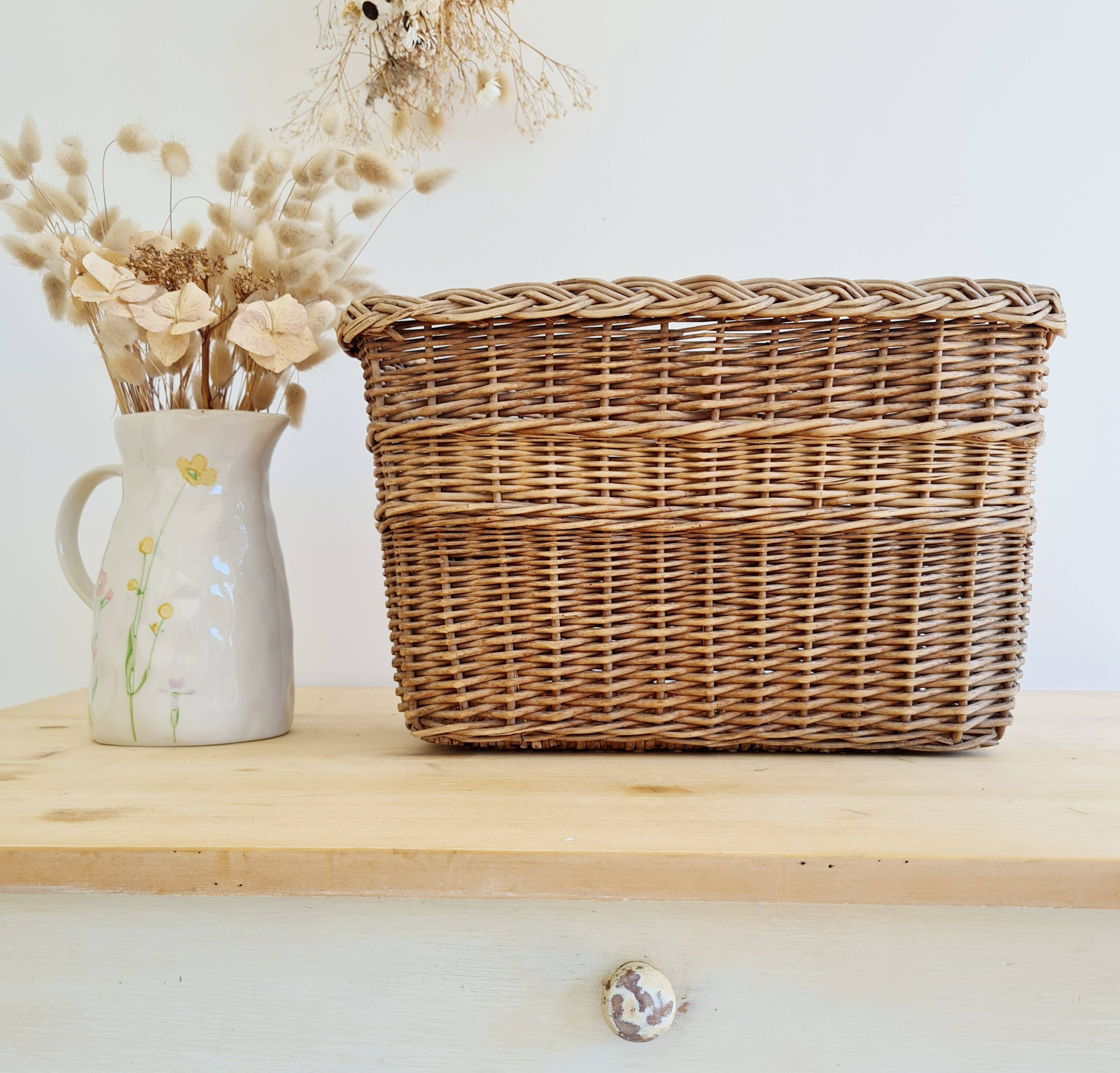 Rattan planter basket