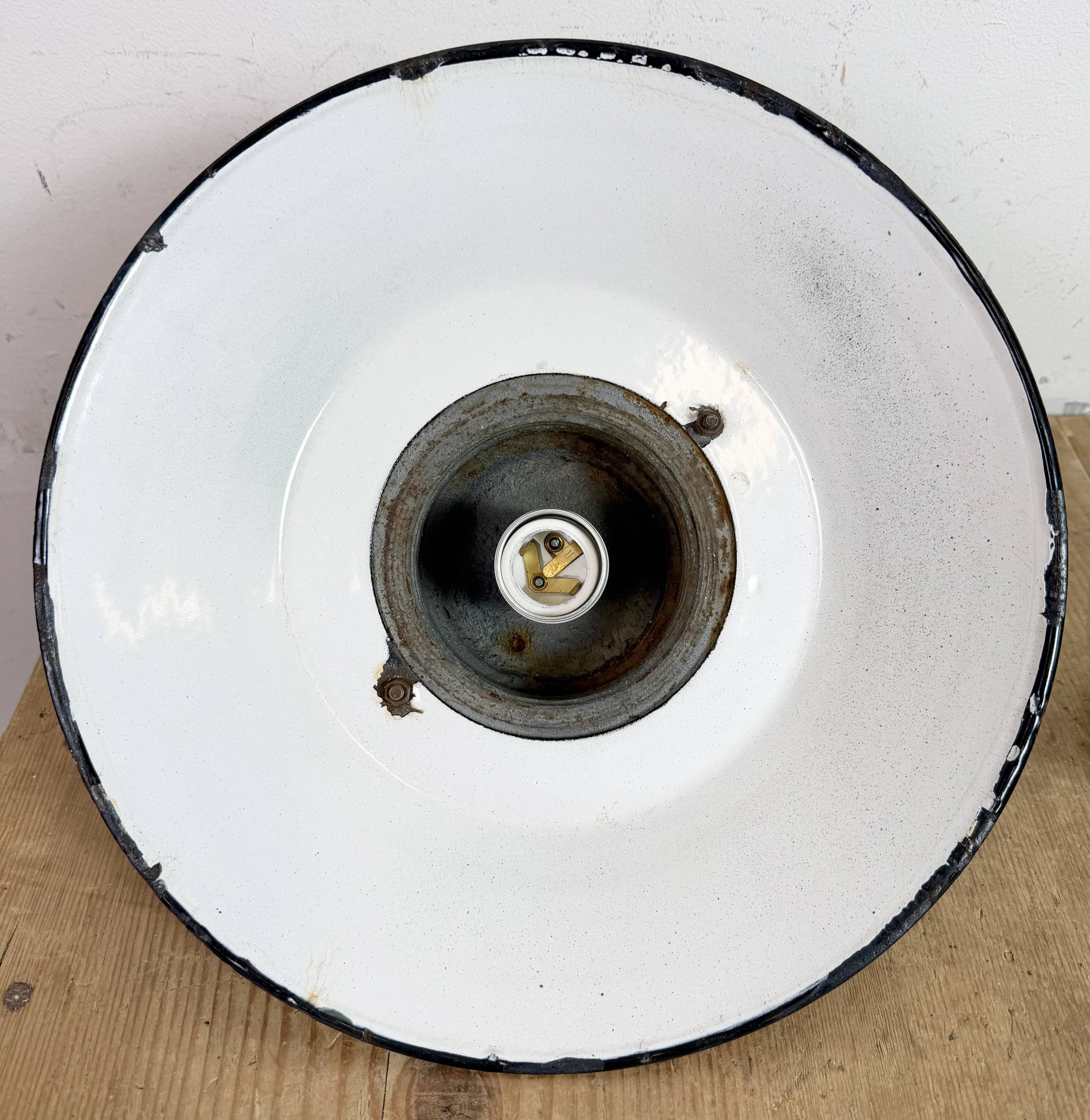 Green Enamel and Cast Iron Industrial Pendant Lamp, 1960s