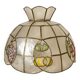 Suspension in mother-of-pearl and vintage brass, fruit decoration
