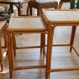 Tables gigognes en rotin