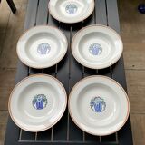 5 art deco hollow plates Boch la Louvière