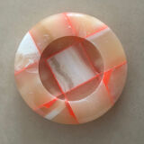 Sculptural ashtray catchall in red graphic pattern onyx marble