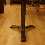 Table pedestal of polished steel and Walnut around 1950 Bistro