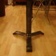 Bistro pedestal table in polished steel and walnut wood, circa 1950