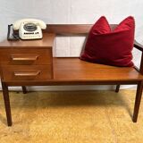 Mid-Century Retro Vintage Teak Telephone Seat by Chippy Heath 1960 British